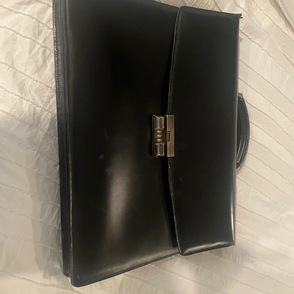 Bally Black Leather Men's Briefcase